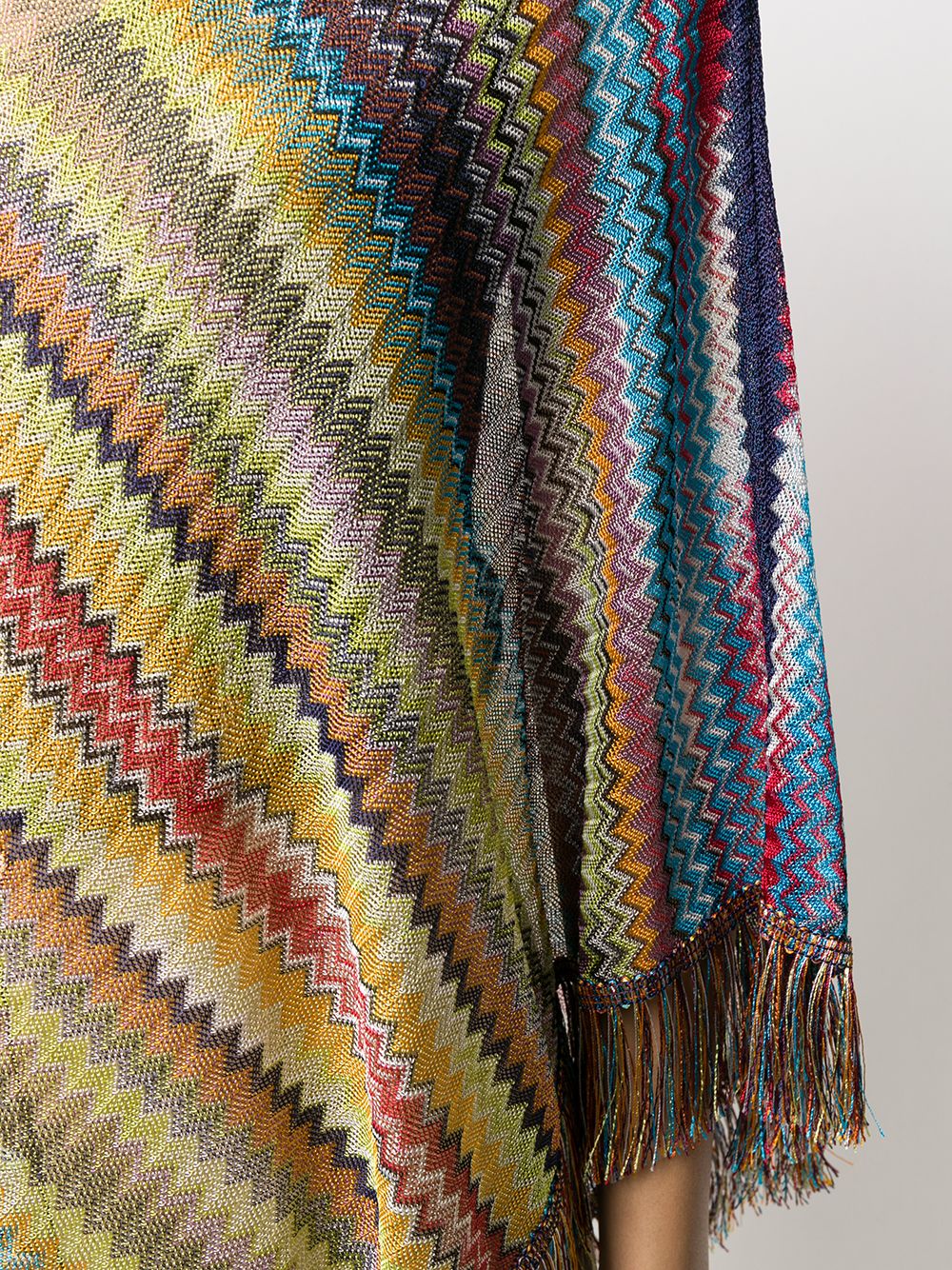 фото Missoni вязаное пончо с узором зигзаг