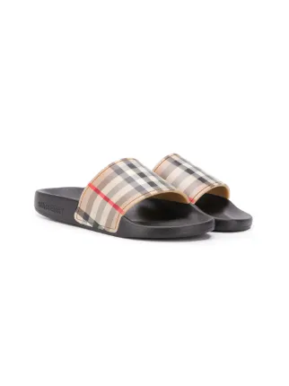kids burberry slides