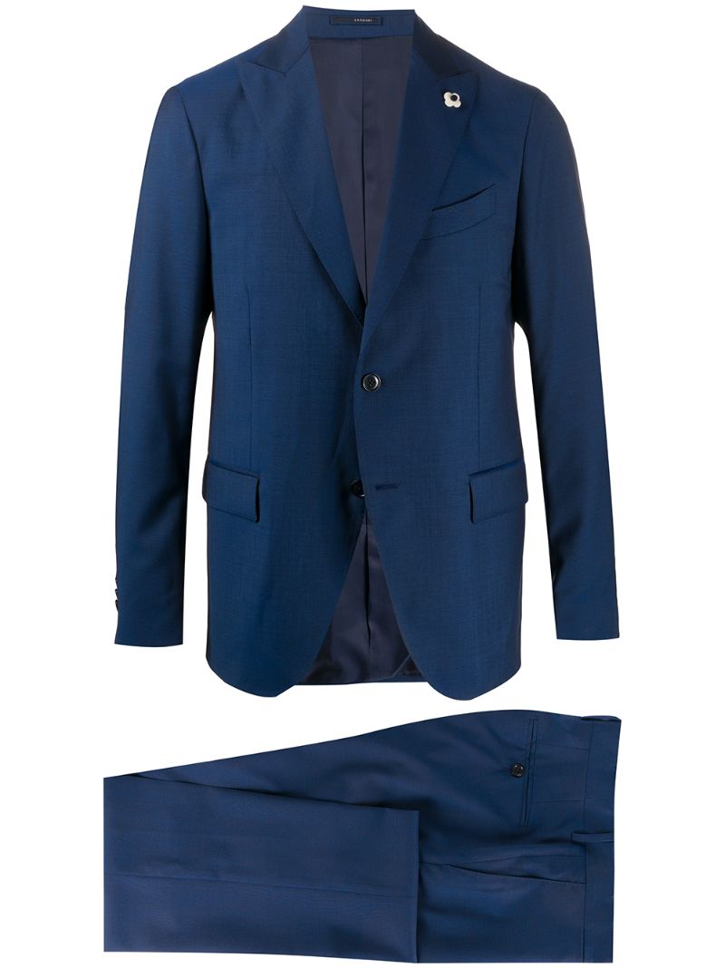 Lardini Fitted Two Piece Suit In Blue