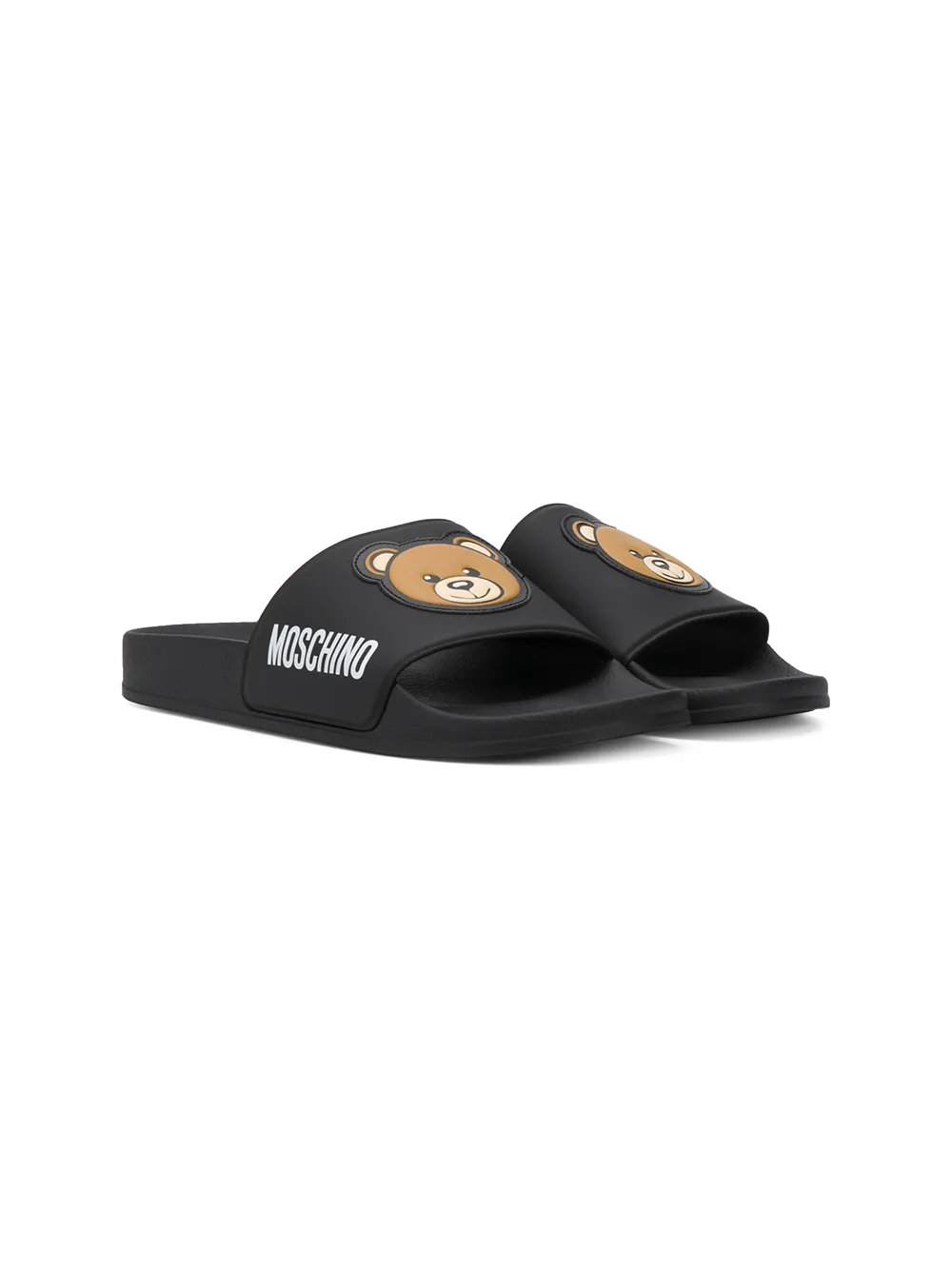 Moschino Kids шлепанцы Teddy Bear с нашивками Moschino Kids шлепанцы Teddy Bear с нашивками