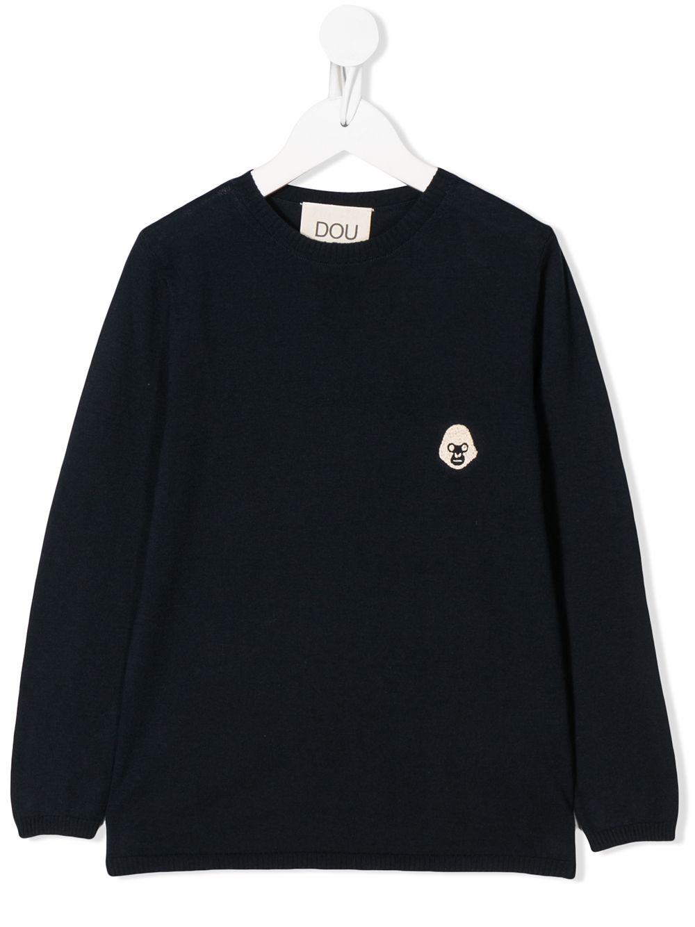 Douuod Kids' Monkey Embroidered Sweatshirt In Blue