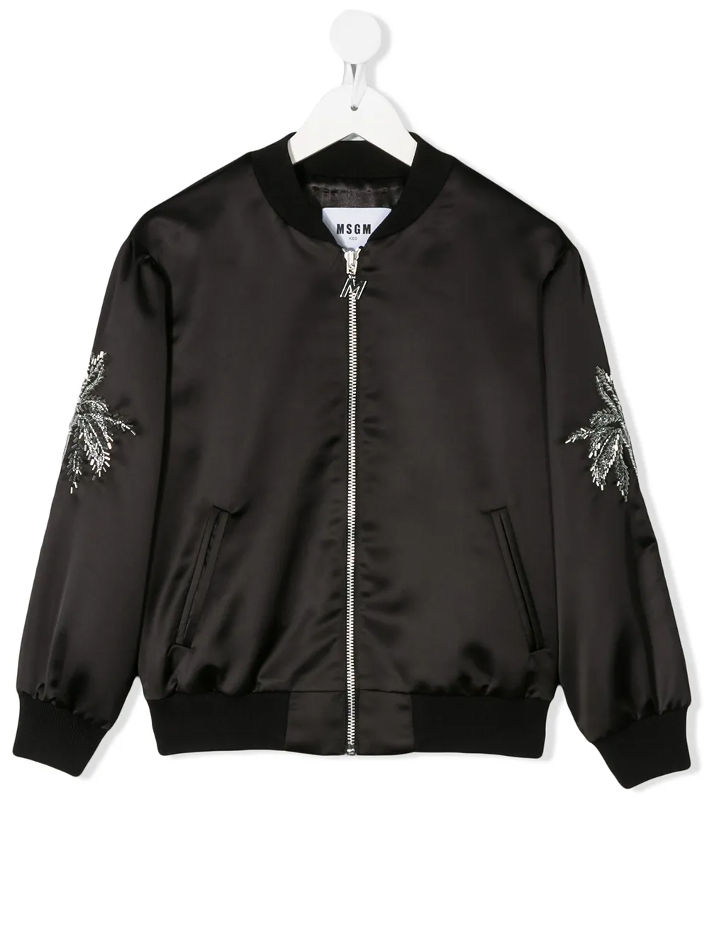 Msgm Kids бомбер с вышивкой Msgm Kids бомбер с вышивкой