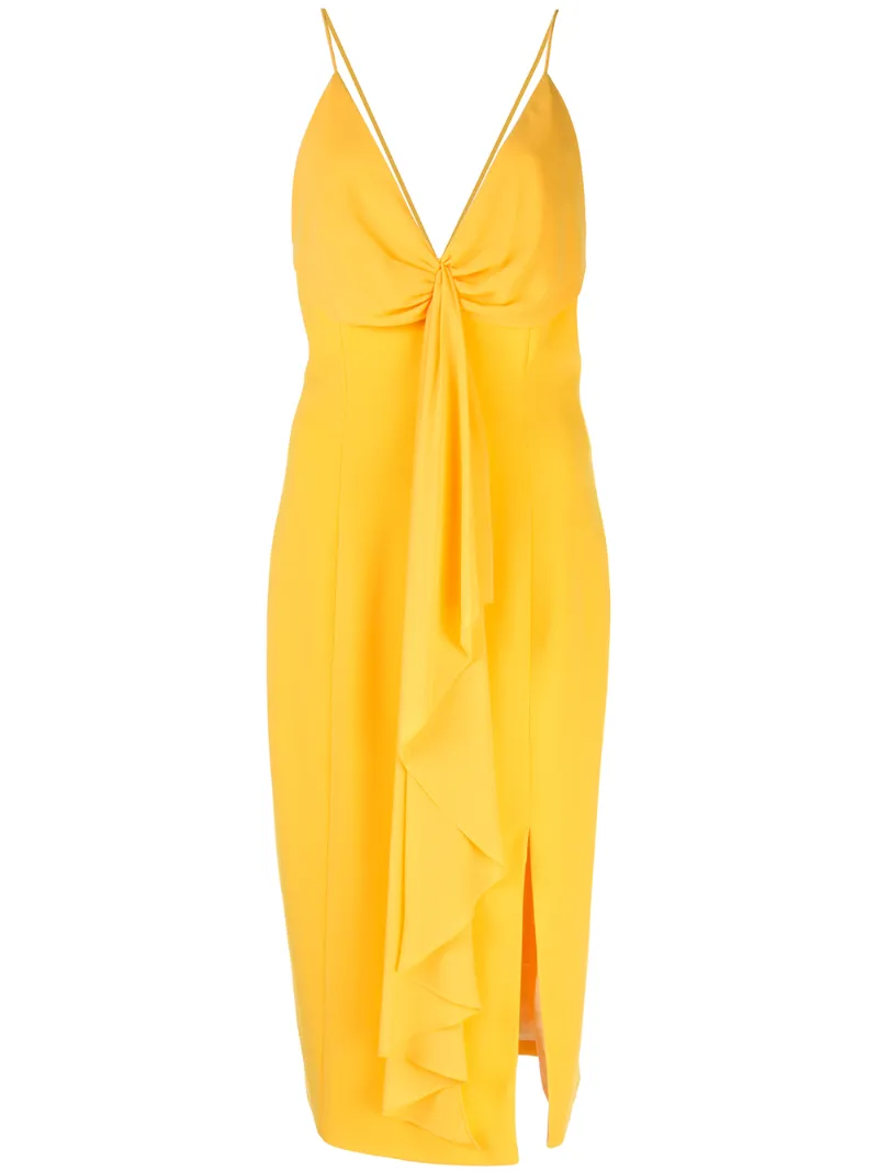 JAY GODFREY DRAPED FRONT SLIT DRESS
