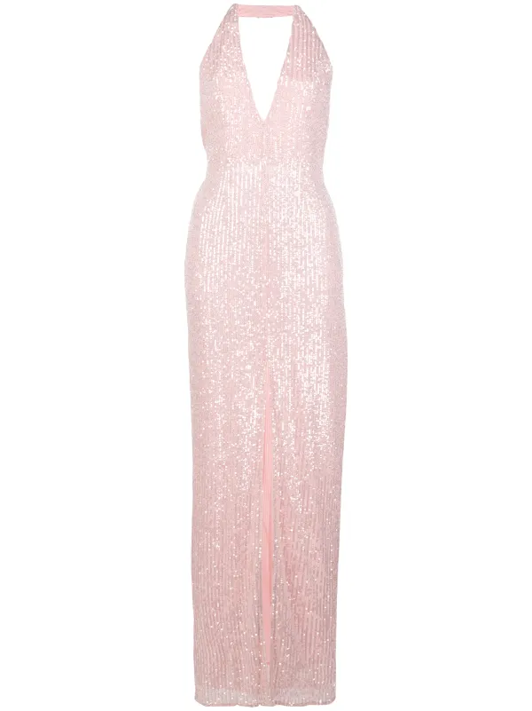 sequin halterneck dress
