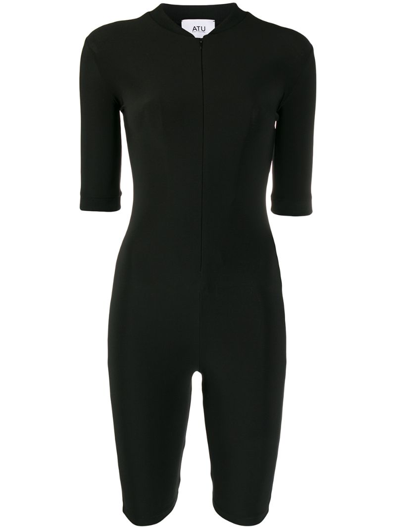 Shop Atu Body Couture Jersey Bodysuit In Black