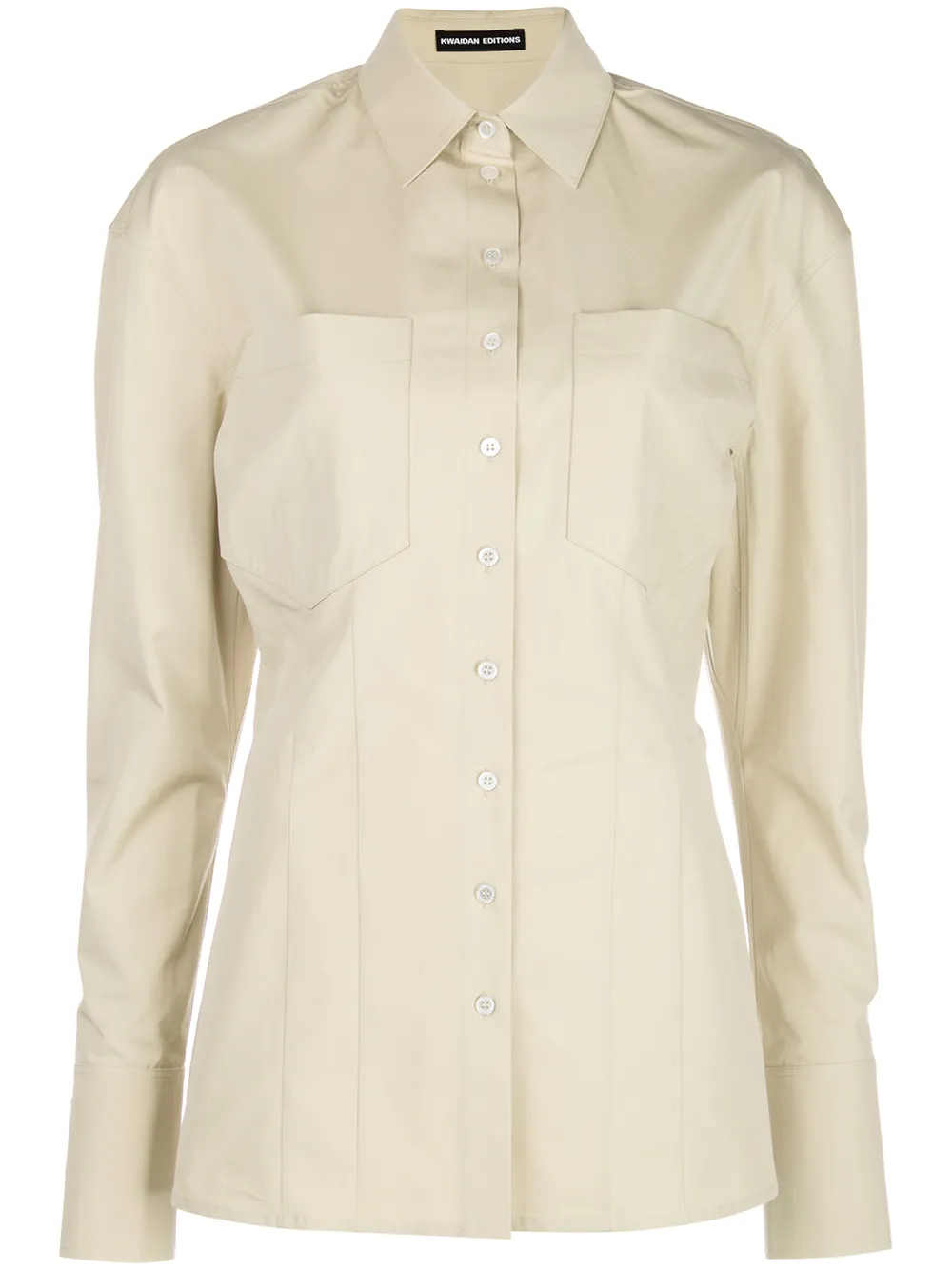 Kwaidan Editions Longline Poplin Shirt In Neutrals