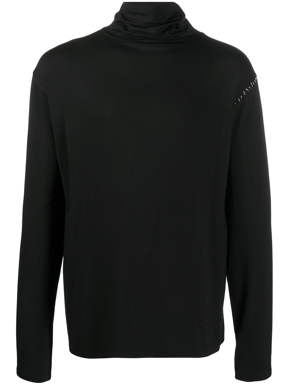 Alchemy Turtleneck Contrast Stitching Sweatshirt In Black