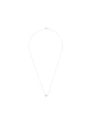 Natalie Marie Tiny Half Moon Pendant with Peach Zircon