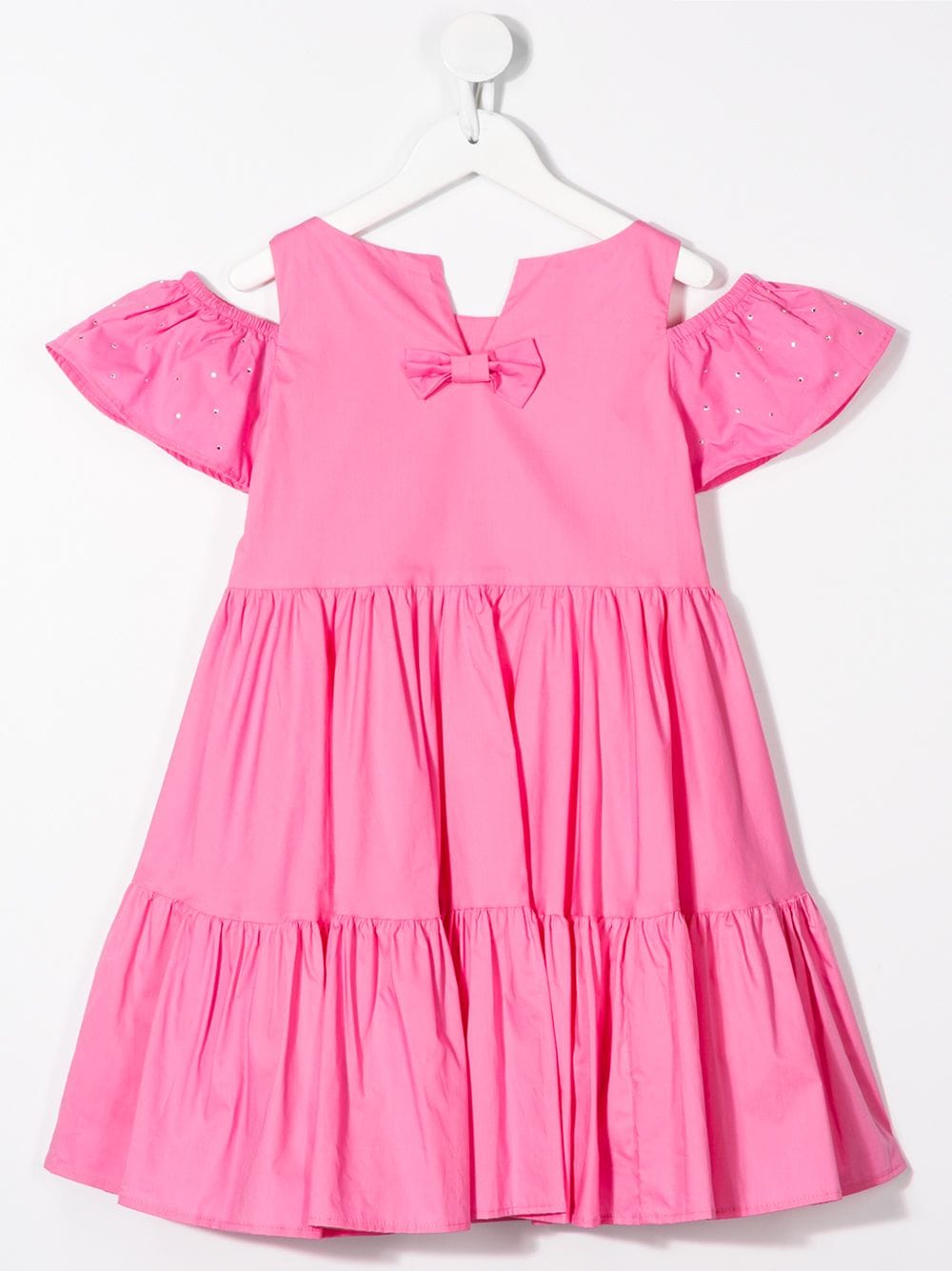 Shop Monnalisa Tiered Short Dress In Pink