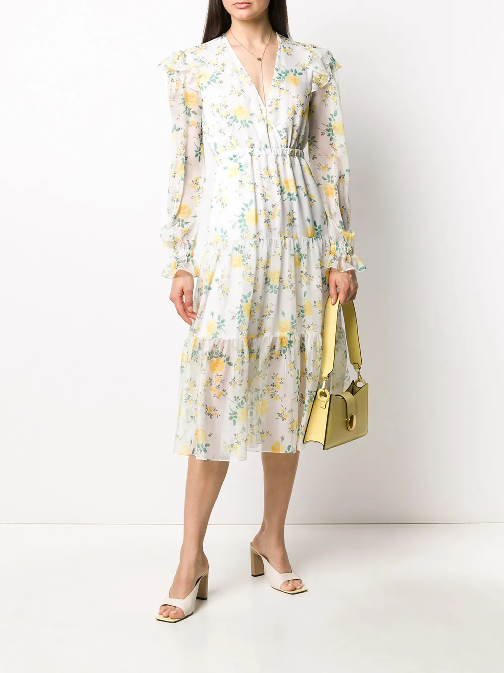 Philosophy Di Lorenzo Serafini Jurk met bloemenprint - Beige