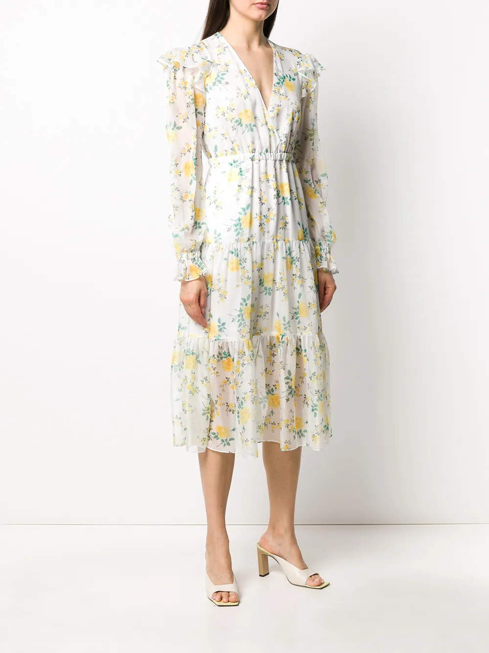 Philosophy Di Lorenzo Serafini Jurk met bloemenprint Beige