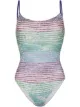 Image 1 of Missoni Mare metallic stripe print swimsuit