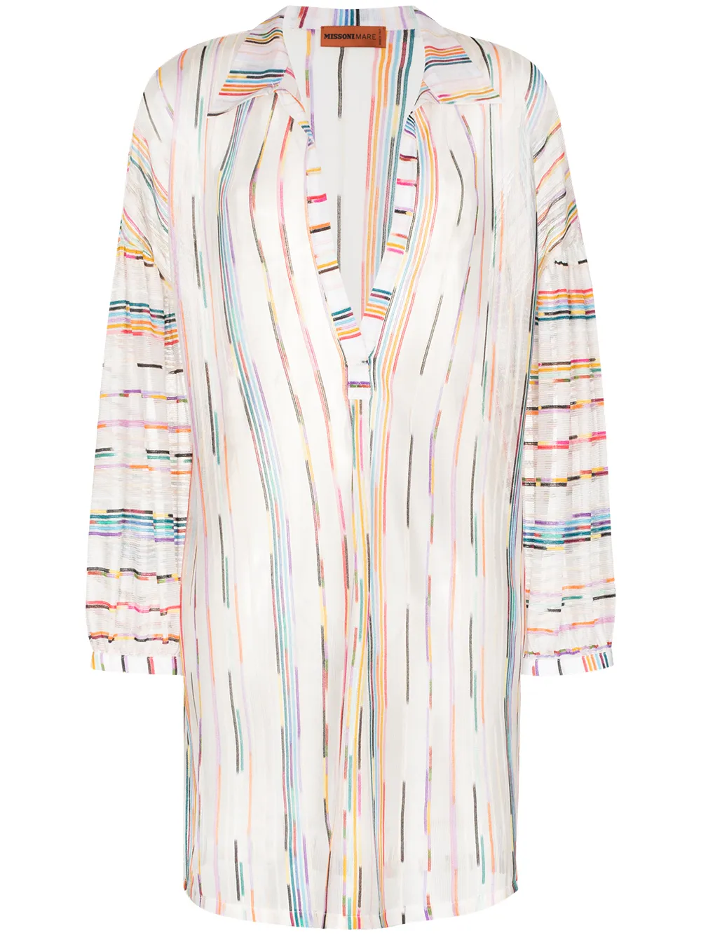 Image 1 of Missoni Mare chevron stripe mini shirt dress