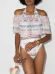 Image 2 of Missoni Mare off-shoulder zigzag embroidered blouse