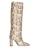 Image 1 of Paris Texas 100mm python-print leather boots