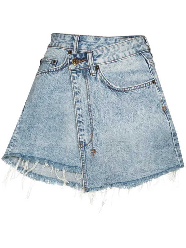Ksubi Rap asymmetric denim mini skirt