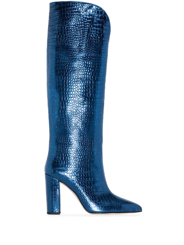 blue metallic boots