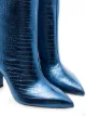 Paris Texas 100mm metallic croc-effect leather boots
