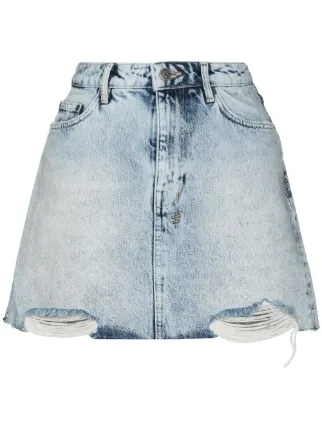 Shop blue Ksubi denim mini skirt with 