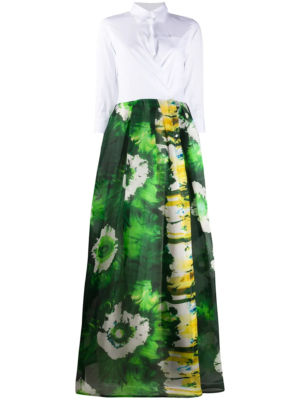 Sara Roka Printed Shirt Dress In White