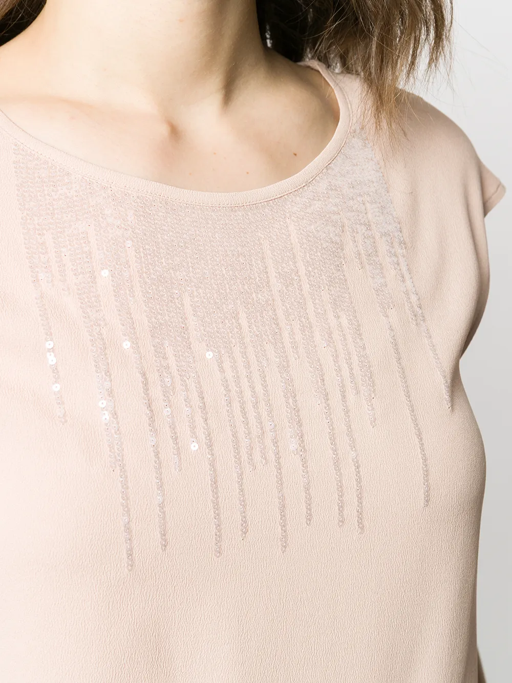 Fabiana Filippi Blouse met pailletten Beige