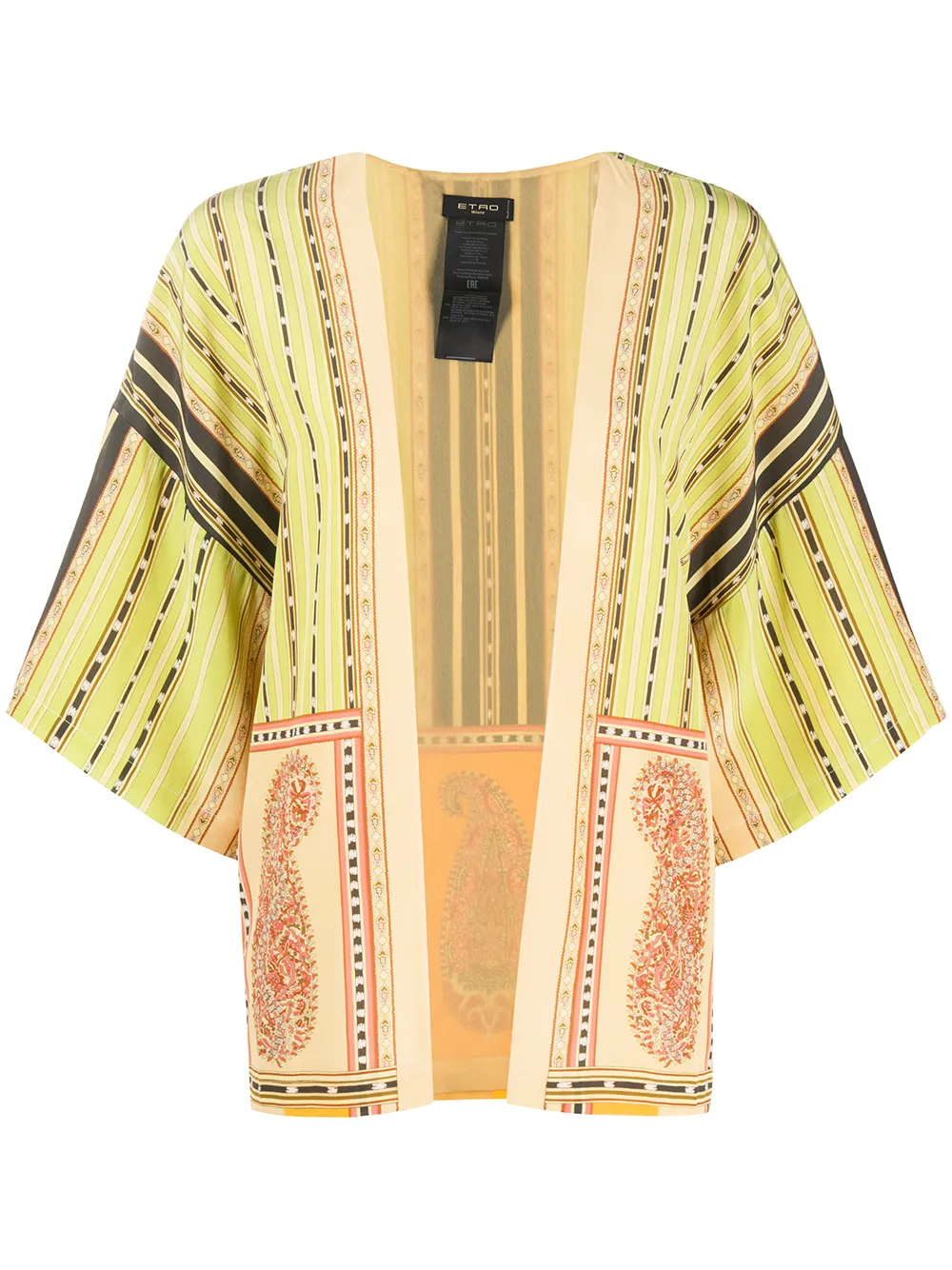 Etro накидка с короткими рукавами и принтом Etro накидка с короткими рукавами и принтом