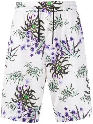 Shop Kenzo floral track shorts with 