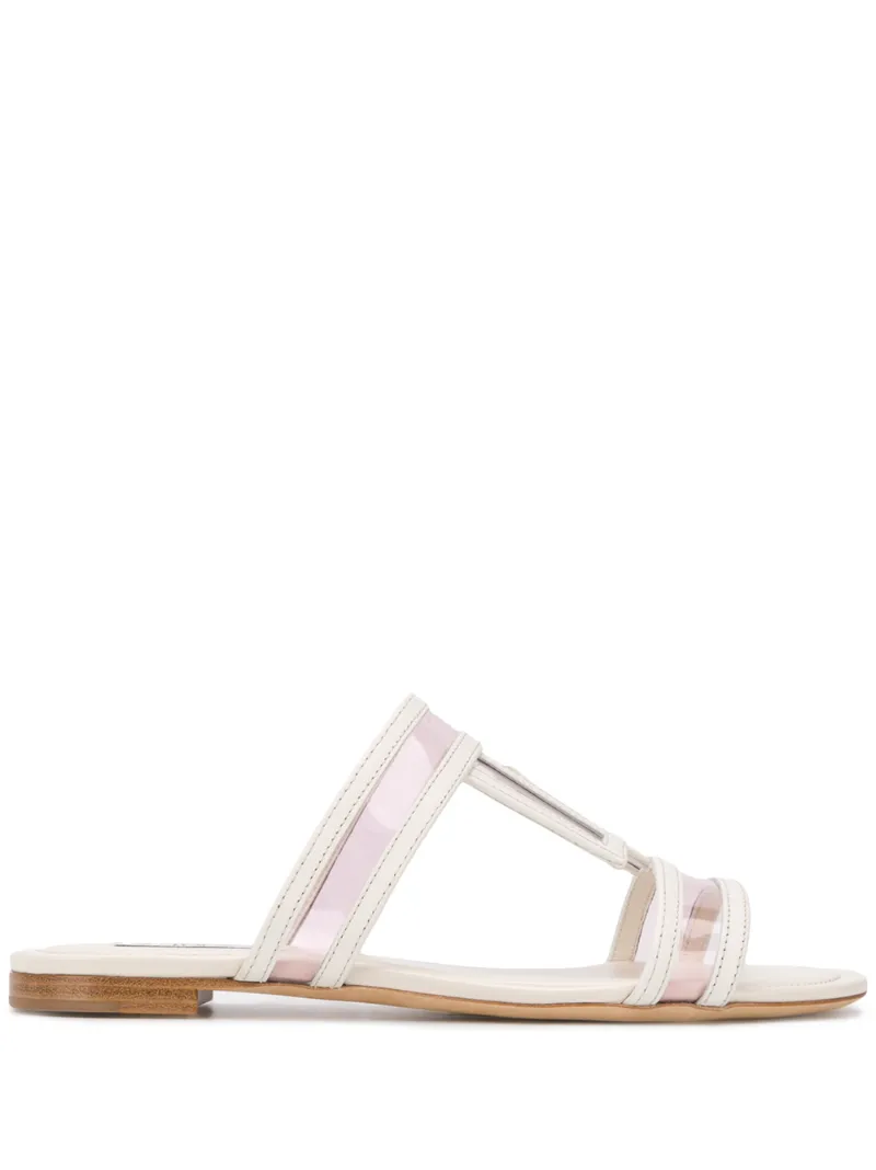 Tod's Double T Flat Sandals In White