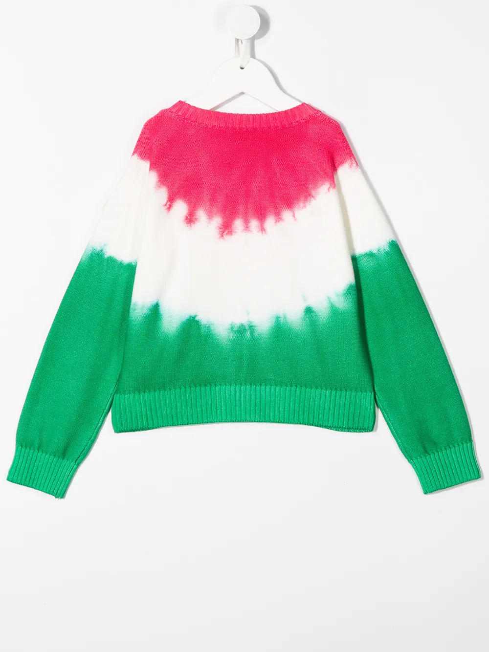Shop Pink Green Moncler Kids Tie Dye Logo Embroidered Jumper With Express Delivery Farfetch