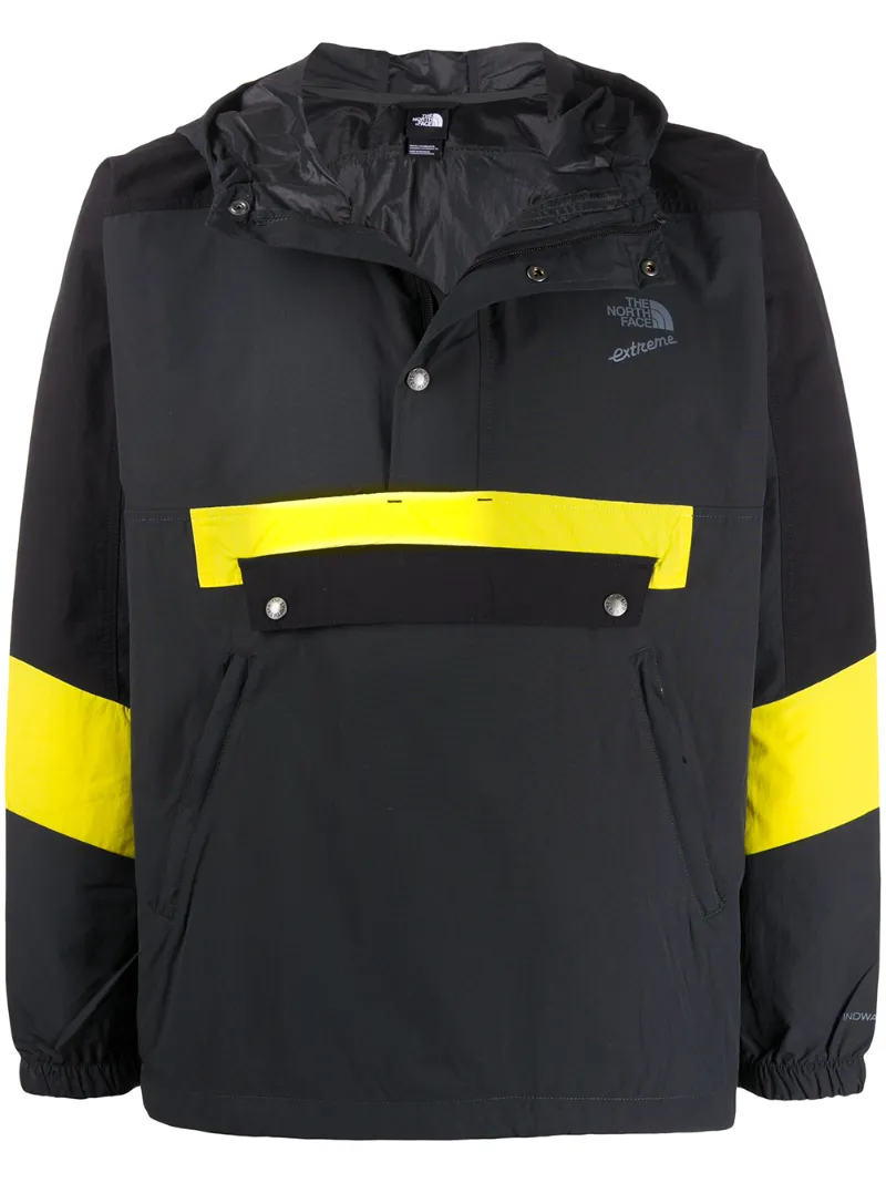 The North Face Hooded Pull Over Jacket In Grey