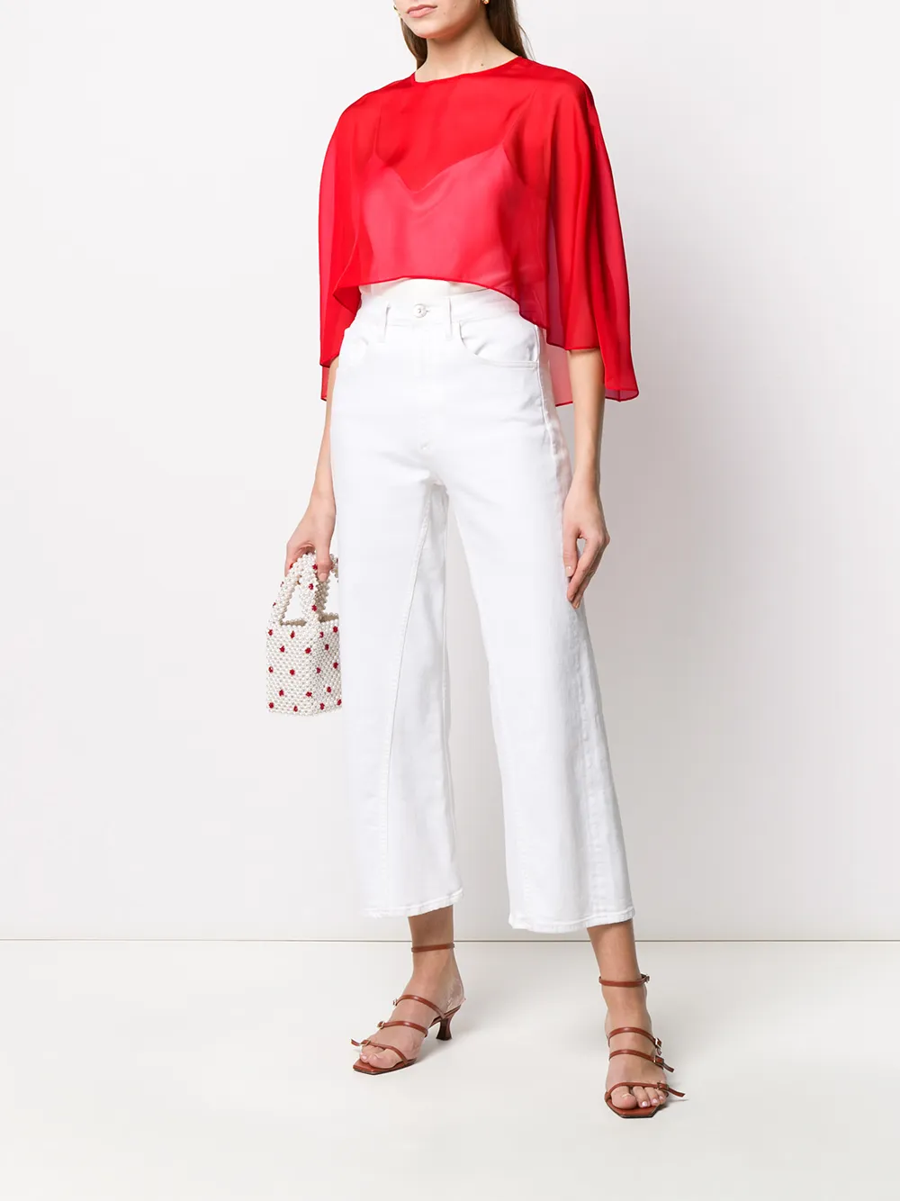 PINKO Doorzichtige cape - Rood