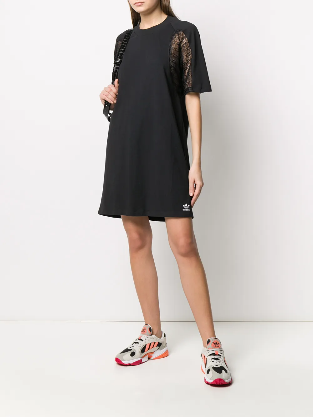 Adidas Lace Insert T-shirt Dress | Black | FARFETCH