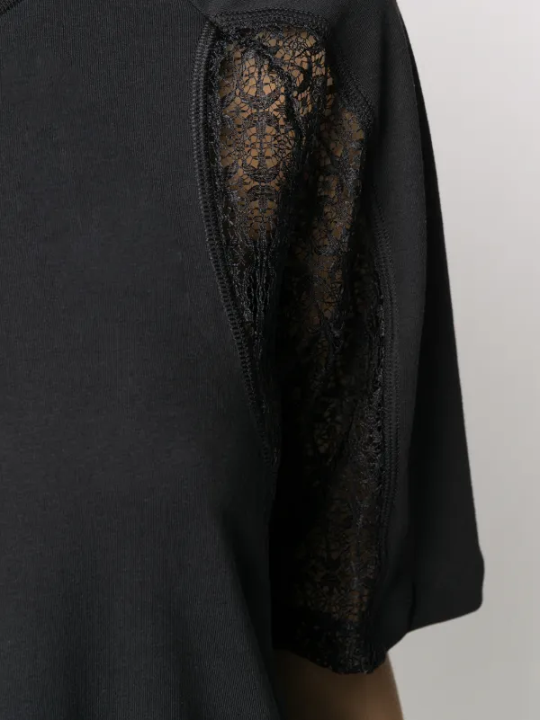 Adidas Lace Insert T-shirt Dress | Black | FARFETCH IL