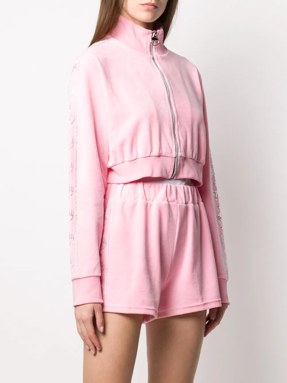 Chiara Ferragni Textured Side Studded Shorts - Pink 