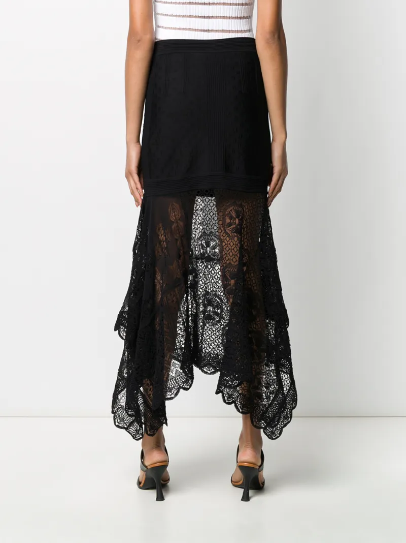 ALEXANDER MCQUEEN PATCHWORK LACE KNITTED SKIRT