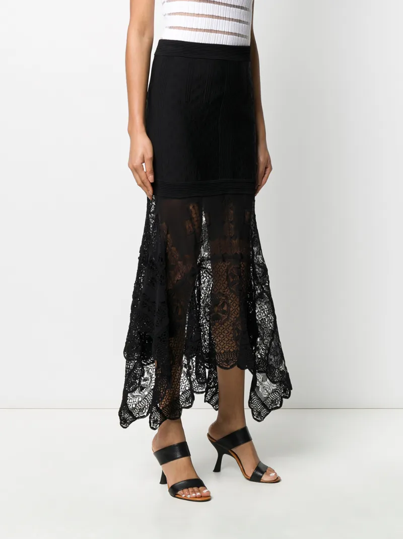 ALEXANDER MCQUEEN PATCHWORK LACE KNITTED SKIRT