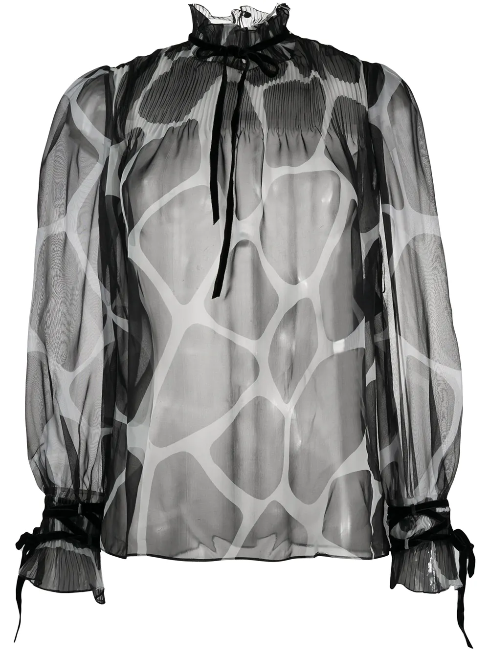 Image 1 of Valentino animal print sheer blouse