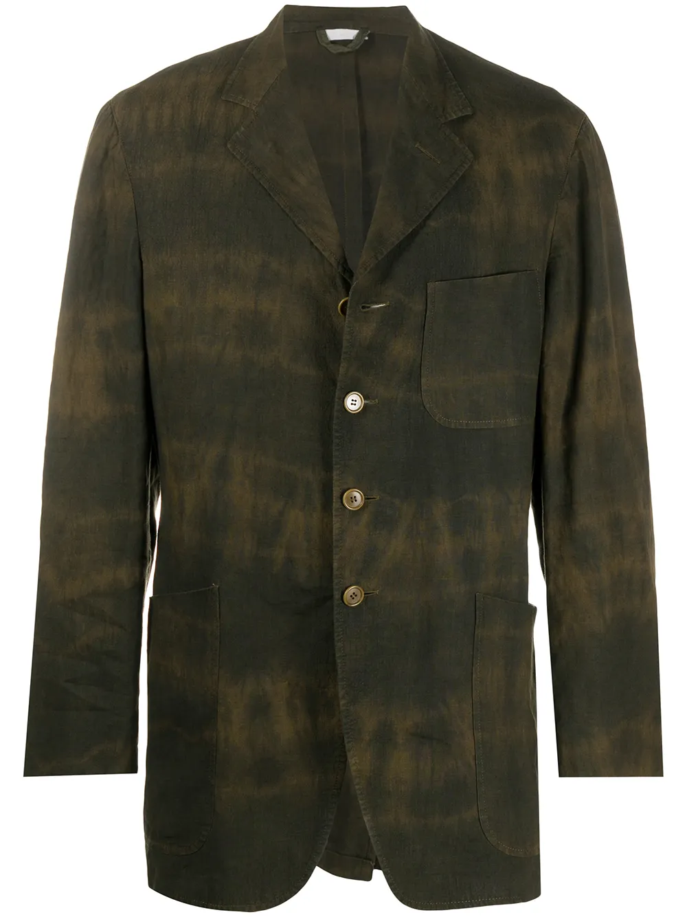 Romeo Gigli Pre-Owned 1990s bleached tie-dye overshirt - Green