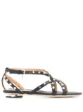 DSQUARED2 maple leaf studded flat sandals - Black