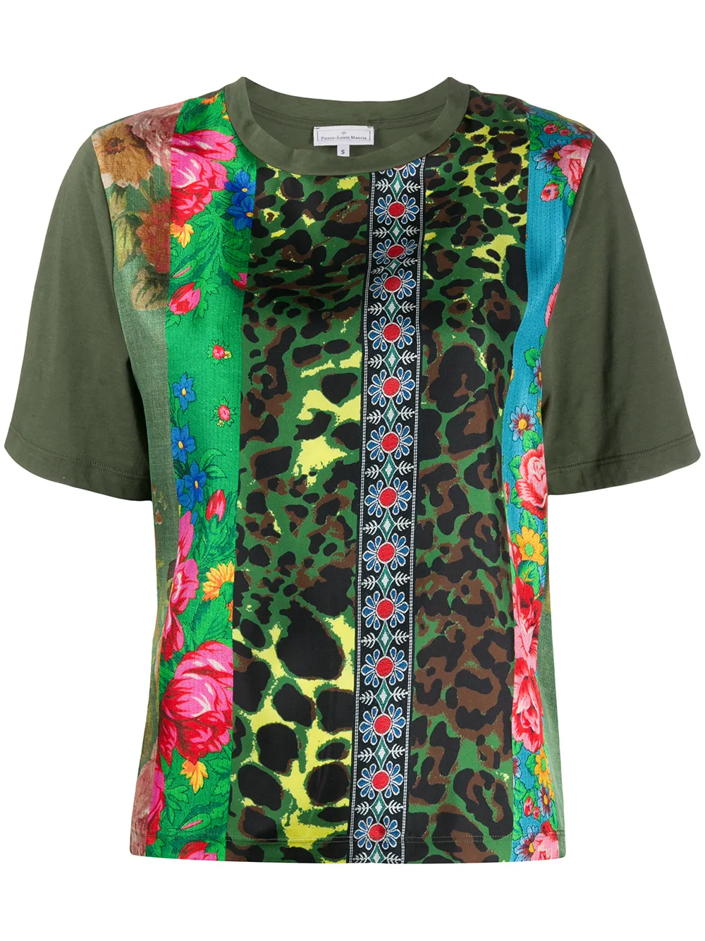 Pierre-Louis Mascia patchwork mixed-print T-shirt Pierre-Louis Mascia patchwork mixed-print T-shirt