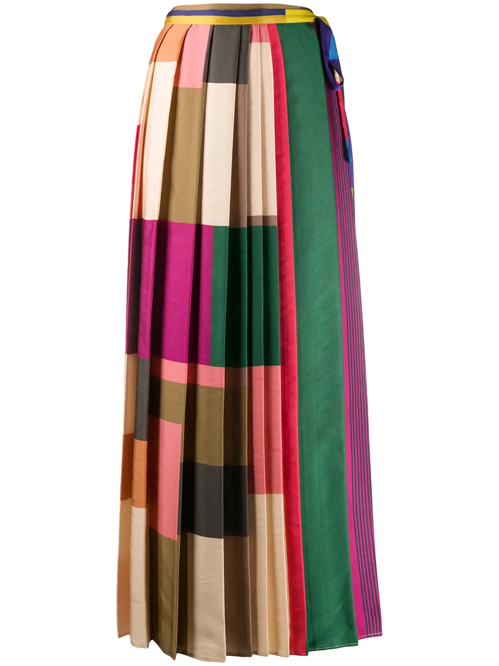 Pierre-Louis Mascia patchwork pleated skirt Pierre-Louis Mascia patchwork pleated skirt
