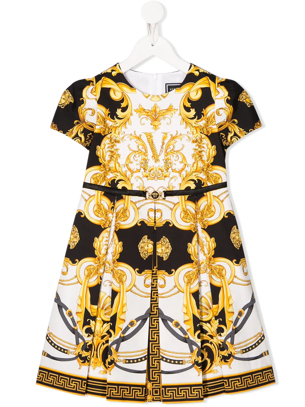 фото Versace kids платье свободного кроя со складками и принтом baroque