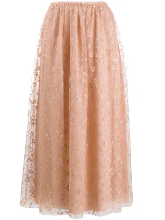 floral tulle maxi skirt