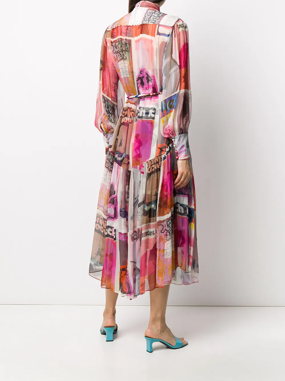 фото Zimmermann шифоновое платье на пуговицах с принтом