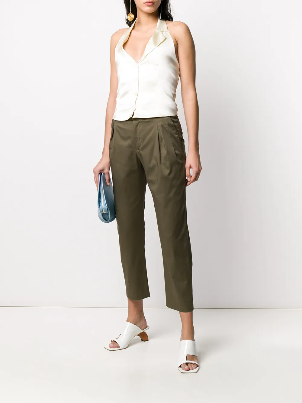 L'Autre Chose Blouse met halternek - Beige