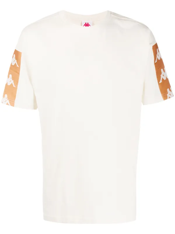 white and orange kappa shirt