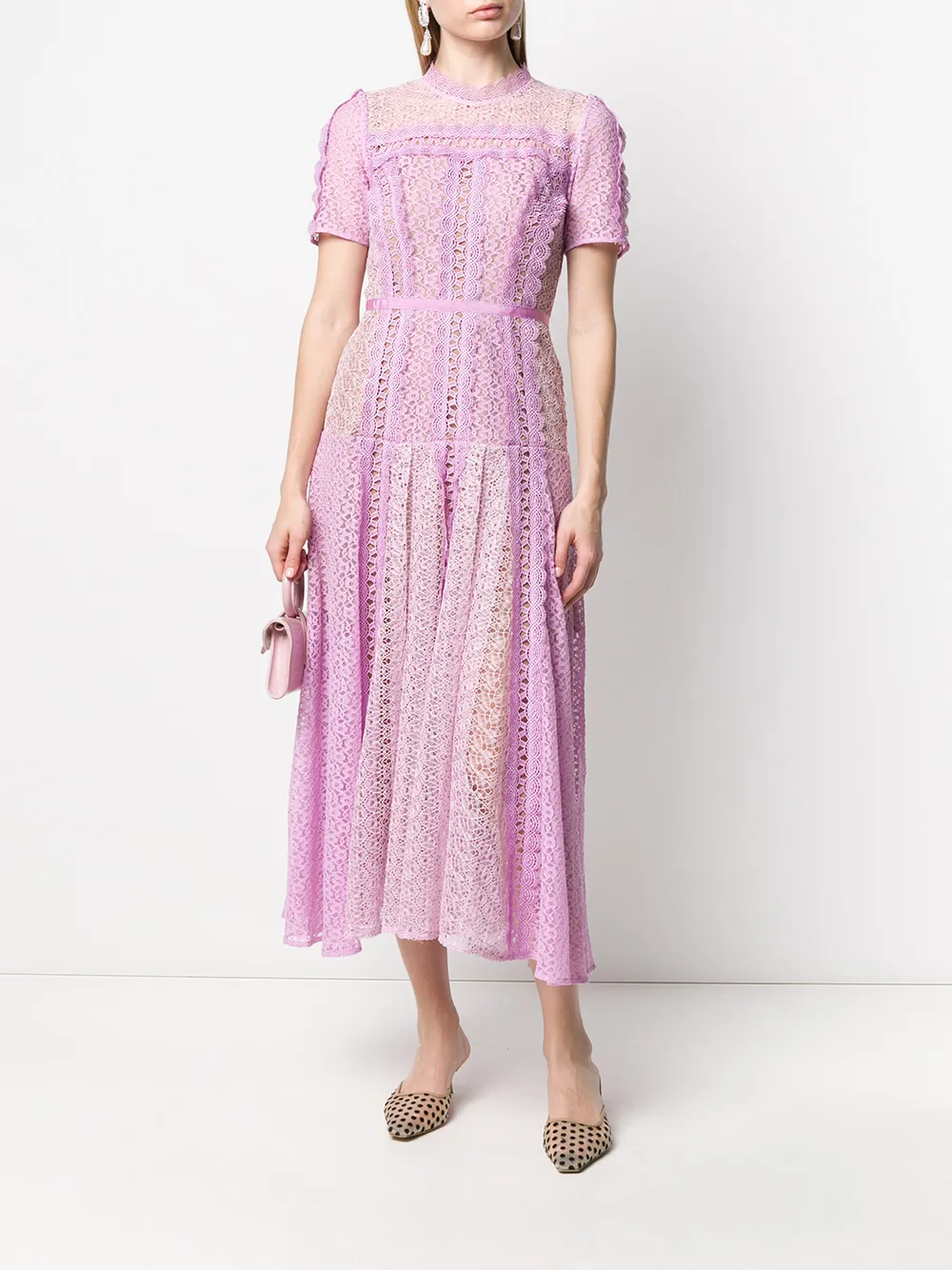 Self-Portrait short-sleeve Lace Dress - Farfetch