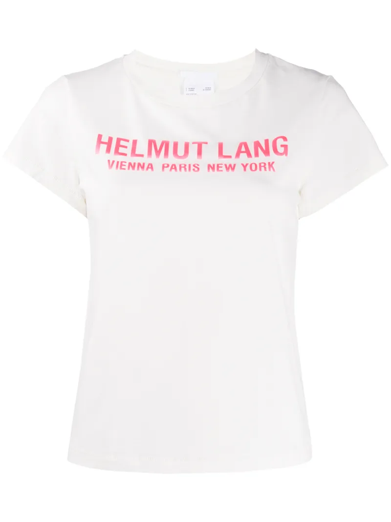 Helmut Lang Crew-neck Logo T-shirt In White