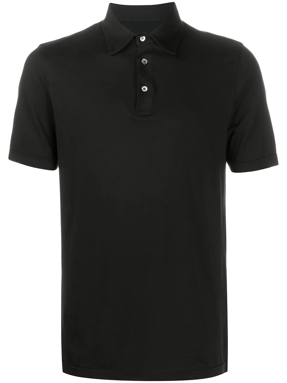 Fedeli Zero Organic Cotton Jersey Black Polo In Black