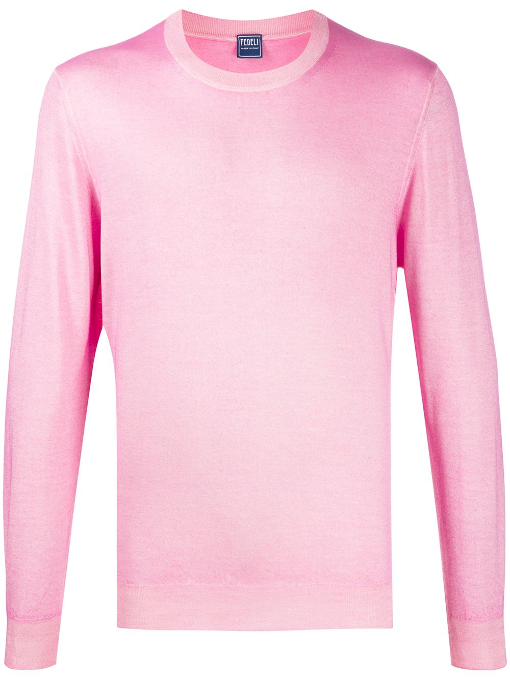 Fedeli Lightweight Crew Neck Jumper In Pink